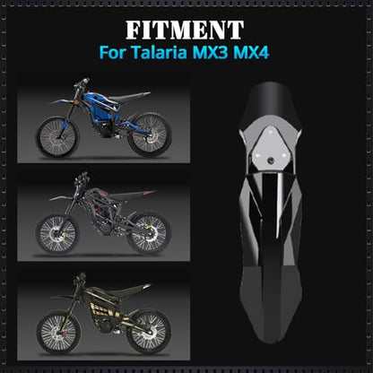 Motorcycle Front Fender Mud Guard for Talaria Sting X3/MX3/MX4 Black - color: Black