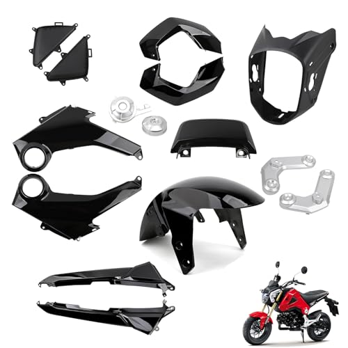 Mokuo Motorcycle Fairing Kits Compatible with Honda Grom MSX 125 2013-2016,Black Color - style: Black