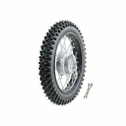 Front Rear Wheel Set, 80/100-10 Rear 60/100-12 Front Tire & Rim Tube with Drum Brake Assembly, 12mm Axle Hole Complete 12” 10“ inch Wheels for CRF50 70 XR70 110cc 90cc TTR Dirt Pit Bike