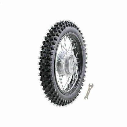 Front Rear Wheel Set, 80/100-10 Rear 60/100-12 Front Tire & Rim Tube with Drum Brake Assembly, 12mm Axle Hole Complete 12” 10“ inch Wheels for CRF50 70 XR70 110cc 90cc TTR Dirt Pit Bike