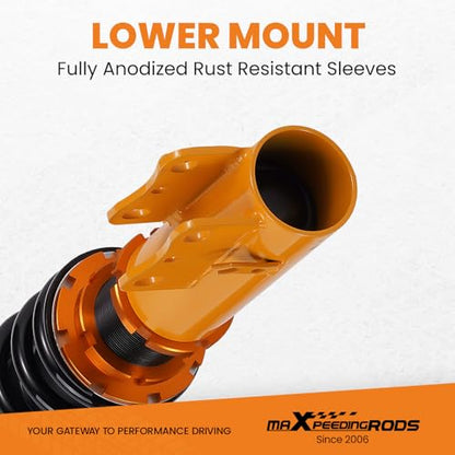 maXpeedingrods Coilovers for Chevrolet Cobalt Base/LS/LT/LTZ/Sport/SS 2005-2010, 24 Levels Damper Adjustable Coilovers Suspension Kit, Height Adjustable Shock Absorber Struts, Lowering Kit, Gold