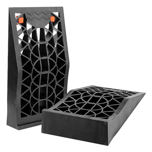 2 Pack Black Car Ramps, Low Profile Car Service Ramp for Vehicle Maintenance, Heavy Duty Car Ramps for Oil Changes, Trucks & Cars