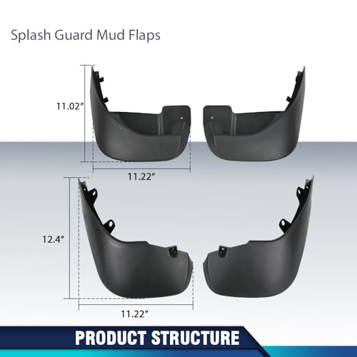 PIT66 Mud Flaps Fit Land Rover Range Rover Sport 2014-2016 w/Running Boards - size: Fit Range Rover 2014-2016