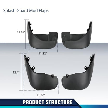 PIT66 Mud Flaps Fit Land Rover Range Rover Sport 2014-2016 w/Running Boards - size: Fit Range Rover 2014-2016