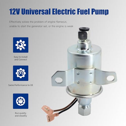 E11012 12V Universal Fuel Pump Compatible for Cummins Onan Generator - style: E11012