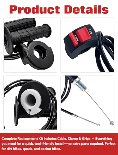 Throttle Assembly with Cable 7/8" Twist Throttle Handle Grip Kit