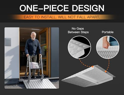 33"L x 31"W Aluminum Threshold Ramp for Doorways, 1100 lb Capacity - size: 31.5"x33" for 2"-6"