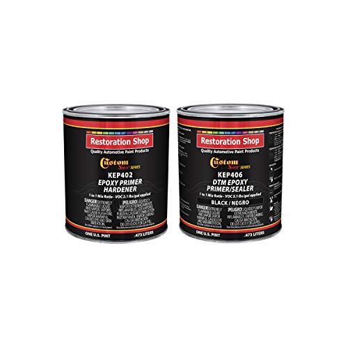 Custom Shop, Black DTM Epoxy Primer/Sealer 2.1 VOC, 1:1 Mix, 1 Quart Kit - color: Black, size: 16 Fl Oz (Pack of 2)