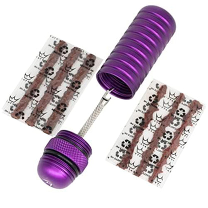 Peaty's Tubeless Bike Tyre Puncture Repair Plugger Kit - for MTB, Road & XC Bicycle Tyres - Unique Single-Sided Fork, for Rapid Puncture Repair to Fix Punctures Fast - 3X 3mm & 1.5mm Plugs - color: Violet