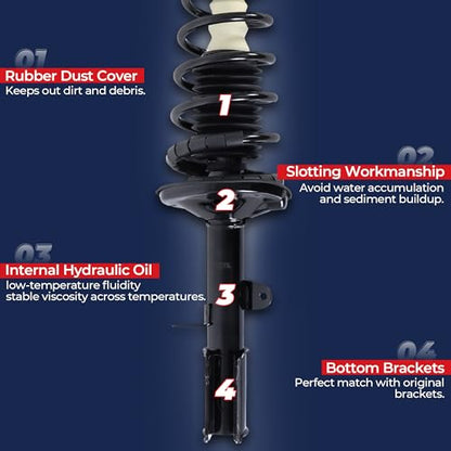 MOSTPLUS Rear Strut Assembly & Shock Absorber Compatible for 2012 2013 2014 Toyota Camry 173034/173033 Coil Spring 2PCS - size: Rear Struts(Set of 2), style: 2012-2017 Camry