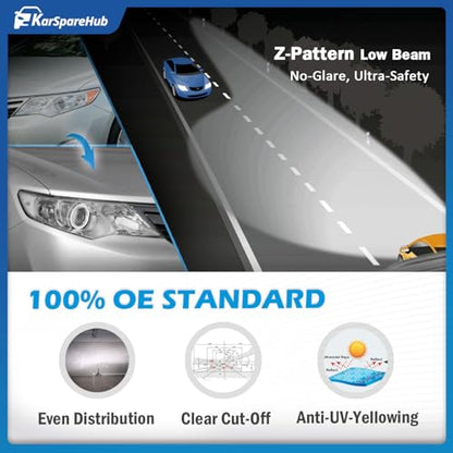 Headlights for 2012 2013 2014 Toyota Camry L/Se/Le/Xle/Hybrid - color: Chrome Housing | With High & Low Beam Bulbs