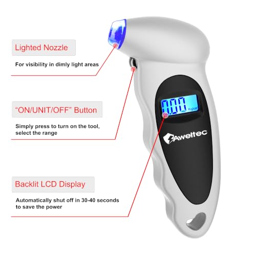 Digital Tire Pressure Gauge,Accurate Cars Air Gauge 150 PSI,2 Pack - color: Silver(2PK), size: 2 Pack