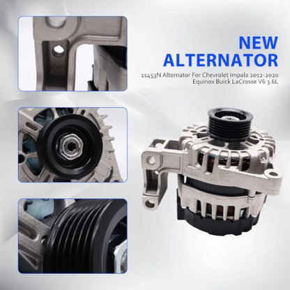 11453N Alternator Compatible with Buick LaCrosse 2010-2016 - size: 11453N
