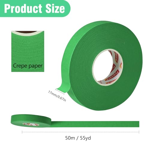 4 Pack Masking Tape 17mm×50m Automotive Refinish Masking Tape for Car - size: 17mm