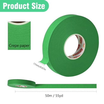 4 Pack Masking Tape 17mm×50m Automotive Refinish Masking Tape for Car - size: 17mm