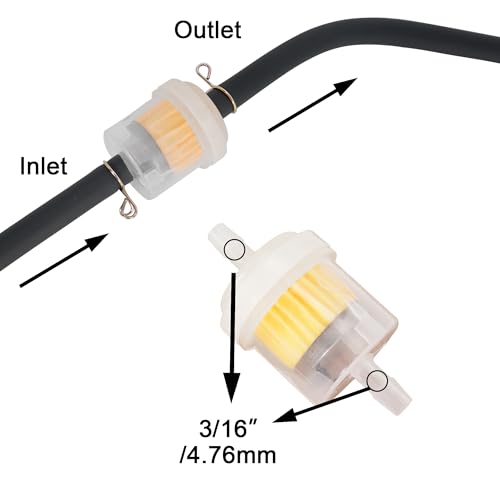 RUTU Universal Gas Inline Fuel Filters for Small Engines ATV Go Cart 10PCS