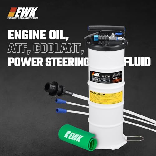EWK 6.5L Pneumatic/Manual Fluid Extractor Pump & Flexible Reusable Funnel - size: 6.5L + Flexible Oil Funnel