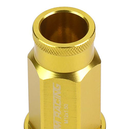 Auto Dynasty 20-Piece M12 x 1.5 Extended Aluminum Alloy Wheel Lug Nuts+Adapter Key (Gold) - color: Gold