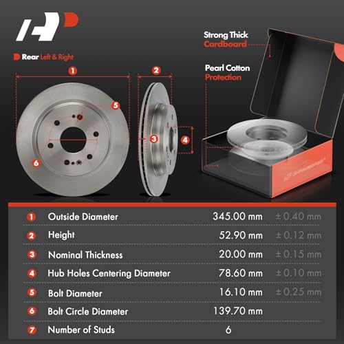A-Premium Front and Rear Vented Brake Rotors and Ceramic Pads Kit