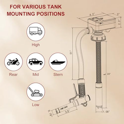 anngrowy Upgraded Cordless Fuel Transfer Pump Battery Powered or USB, Patented Adapter Fits Virtually All Cans, Gas Transfer Pump with Auto-Stop, 3.2 GPM, 51" Hose, Liquid Transfer Pump (Auto-stop) - style: Upgraded Auto-stop