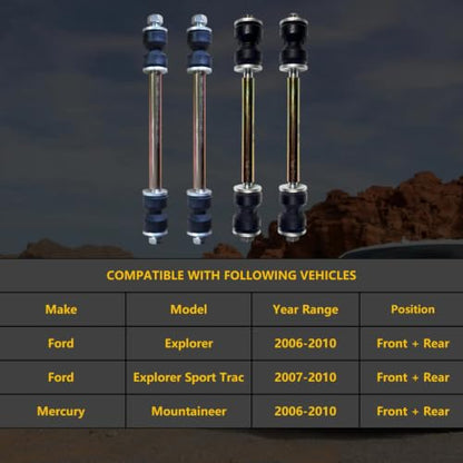 Front Rear Sway Bar Link Kit for Ford Explorer 2006-2010 K7275 K80898