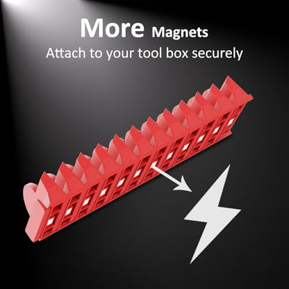 DEHOYI 48 PCS MAGNETIC Modular Wrench Organizer for Tool box, Metric & SAE - style: Magnetic (48 pcs Red)