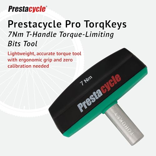 Prestacycle Pro TorqKeys 7Nm T-Handle Torque Limiting Tool – Torque Wrench Bit with Ergonomic Low-Profile Grip, Magnetic 1/4" Hex Bit Retention, Durable Zinc Shaft - size: 7Nm