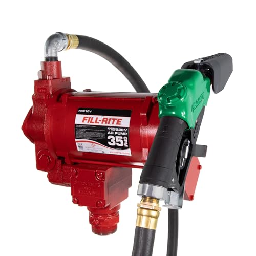 Fill-Rite FR310VB 115V/230V 35 GPM Fuel Transfer Pump w/Discharge Hose & Automatic Nozzle (Red) - style: Auto Nozzle (Green)