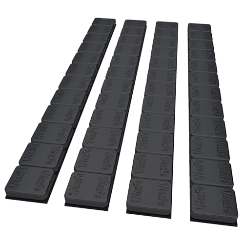 MIKKUPPA 1/4oz Adhesive Stick on Wheel Weights, Black 0.25oz, 12oz/Box - color: Black, size: 48 PCS