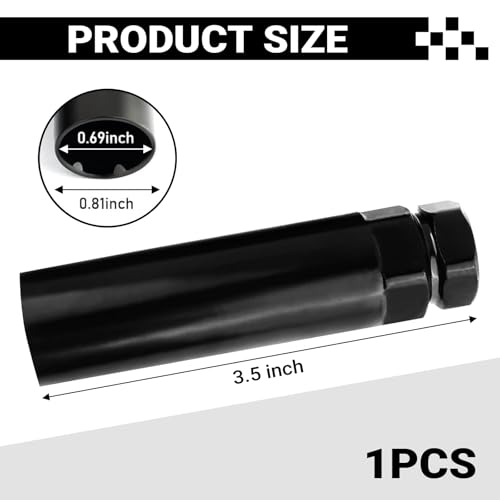 Small 6 Spline Lug Nut Socket, 19 mm (3/4 ") and 21 mm (13/16 ") Hex Socket Wrench, Car Wheel Lock Removal Tool Replacement, Universal for Most Cars, Trucks, SUVs (6#Small) - color: Black #6