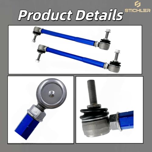9.84-11.81'' 250-300 mm M10 Front Adjustable Aluminum Sway Bar Links Kit - size: 250-300 M10 Front