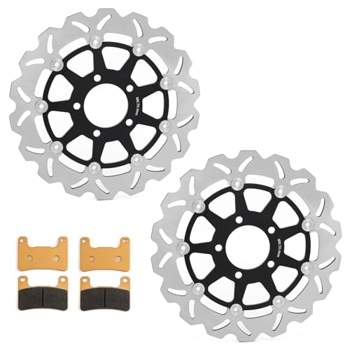 Front Brake Disc Rotors and Pads Kit for Suzuki GSXR 600 750 2004 2005 GSX-R 1000 2004 - color: Black, size: GSXR 600 750 2004 2005 GSX-R 1000 2004