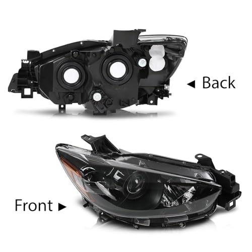 G-PLUS Headlights Assembly Pair Compatible with Mazda CX-5 2013-2016 - size: Fit Mazda CX-5 2013-2016(Clear/Black)