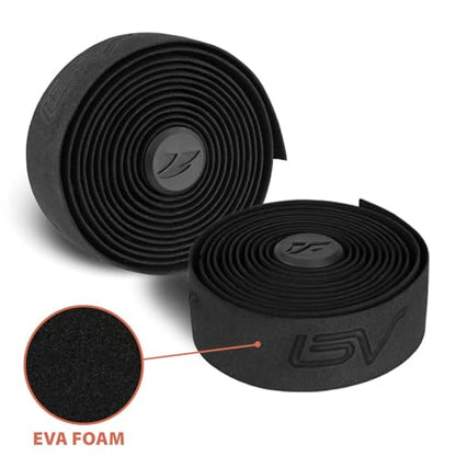 BV EVA Road Bike Handlebar Tapes, Bicycle Bar Tape, Cycling Handle Wraps – 2 Rolls - color: Black