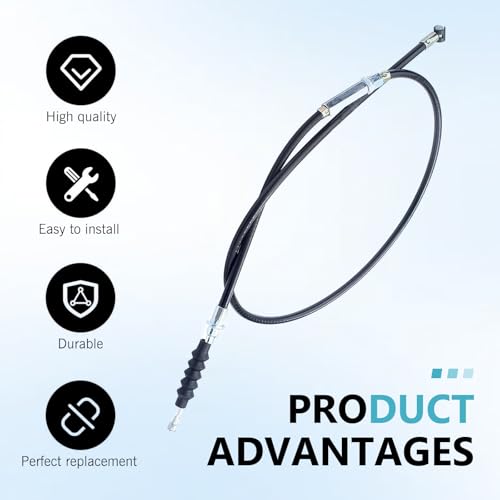 1 Set Motorcycle 7/8" Left Clutch Lever Handle Cable, Adjustable Lever & Smooth Cable, Waterproof Anti-Breakage Brake Grip, for 50CC-70CC 90CC 110CC 125CC 140CC 150CC Engines (Black)