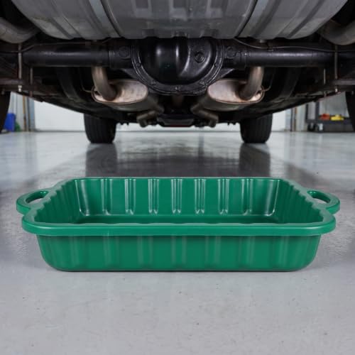VOSAREA 2pcs 2-Gallon Oil Drain Pans, Green Automotive Catch Trays