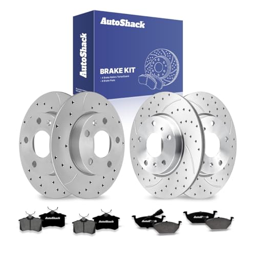 AutoShack Front & Rear Coated Rotors & Premium Pads for VW Jetta 2006 - style: TurborGuard & Premium Pad