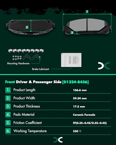 SCITOO Front Brake Kits Disc Brake Rotor Brakes Pads:31511;D1324 - size: Front 31511 + D1324 [2+4PCS]