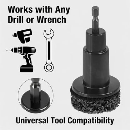Wheel Hub Resurfacing & Stud Cleaning Kit, Quick Rust Removal Tool for Lug Nuts & Brake Rotors, Fits 1/2" Wrenches/Electric Drills, 8 Pcs Included, Automotive Tool for Cars & Trucks