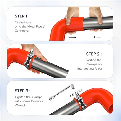 Endure 90 Degree Silicone Elbow Intake Hose 4-Ply, 2.25"(57mm) - Red - color: Red, size: ID - 2.25Inch(57mm)