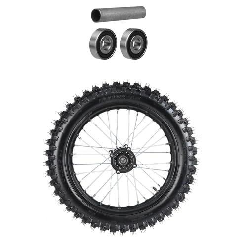 16" Rear Wheel Assembly – 90/100-16 Knobby Tire, 1.85x16 Rim, 15mm/12mm Bearings, Tube, for Pit Bike, Dirt Bike, Motocross, SSR, Taotao, Apollo Z20 Max, 125cc-250cc (Rear) - size: Rear