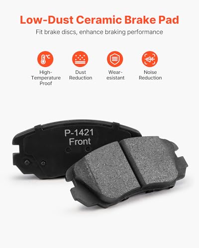 VEVOR Front and Rear Brake Kit Compatible with 2010-2017 Chevrolet Equinox, 2010-2017 GMC Terrain, Hollow Brake Rotors Ceramic Brake Pads Replacement Kit, 12.7 in Front Rotors, 12 in Rear Rotors - size: R-55174 + R-55178