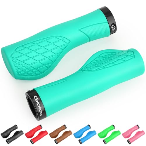 GXCROR Bike Grips,Ergonomic Bicycle Handlebars Grips Shock Absorbing Dual-Density Silicone,Universal 22.2mm Fit with 3D Non-Slip Pattern,Scooter Grips - color: Light Green