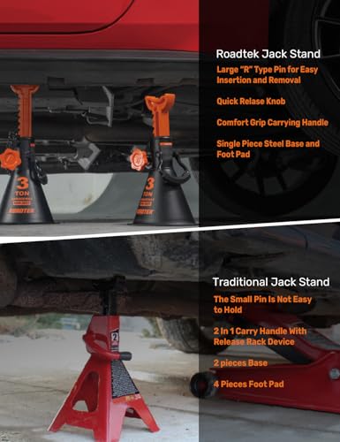 Jack Stands 3 Ton with Double Locking, Heavy-Duty Car Jack Stands, 1 Pair - size: 3 Ton | Standard