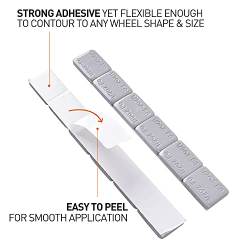 AAIN 288Pcs 1/2oz Adhesive Stick on Wheel Weights for Tire Balancing, Grey