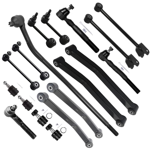 18pc Set Front Rear Suspension Kit Ball Joint Control Arm Drag Link Sway Bar End Link Tie Rod End Replacement for Jeep Wrangler Wrangler JK