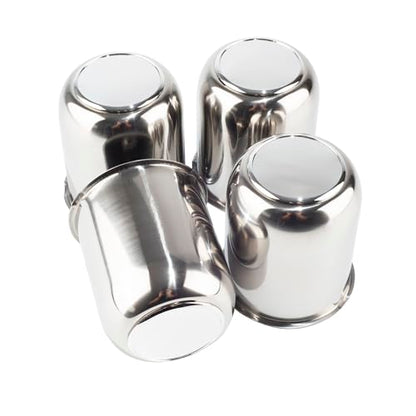4Pcs 3.19" Stainless Trailer Wheel Center Caps, 3.62" H Chrome - color: Chrome, size: 3.19" Hub 3.62"H