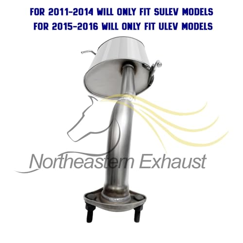 Exhaust Muffler Compatible for 2011-2016 Hyundai Elantra 1.8L | Stainless Steel | Northeastern Exhaust | Free Gaskets Included | Automotive Replacement Part | Direct-Fit - color: Rear Muffler