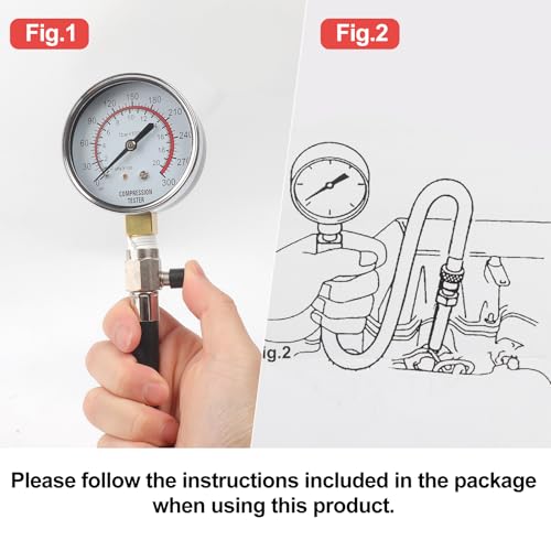 Petrol Compression Test Kit, Engine Compression Tester,2-3/4