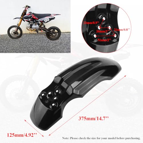Plastic Front Wheel Mud Guard Motorcycle Fender Protector Black - color: Black